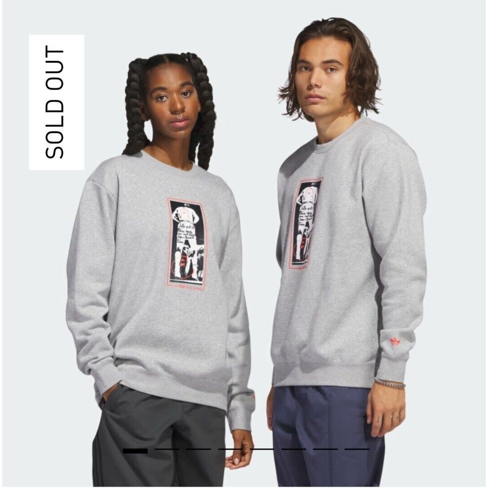 NWT Adidas Shmoofoil Olympic Crewneck Sweatshirt Grey. Small